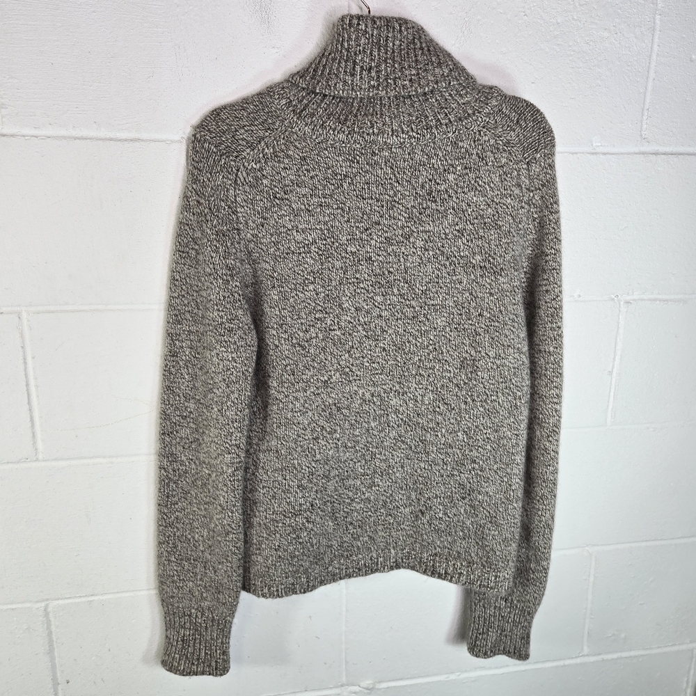 Celtic & Co Oatmeal Turtleneck Lambswool Angora Sweater Made In Scotland - Picture 7 of 10